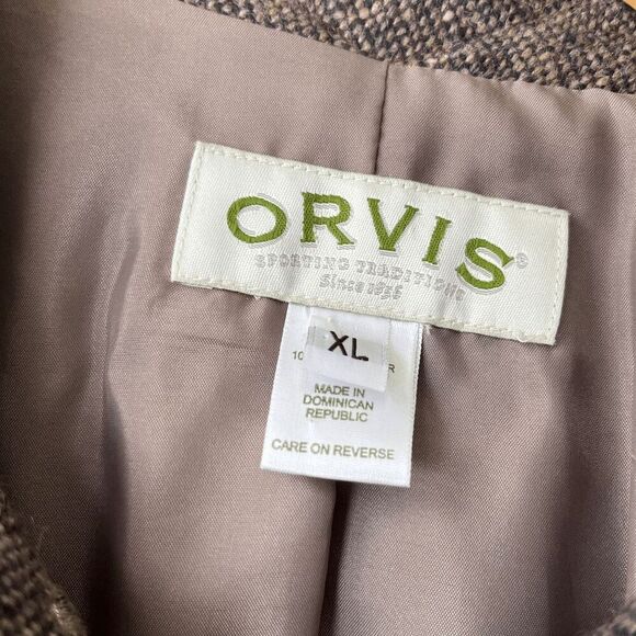 Orvis Vintage 90s Brown 100% Wool Tweed Workwear Chore Jacket Utility, XL - Picture 2 of 11